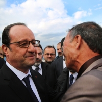 Le Président de la République François Hollande et Alain Daumas